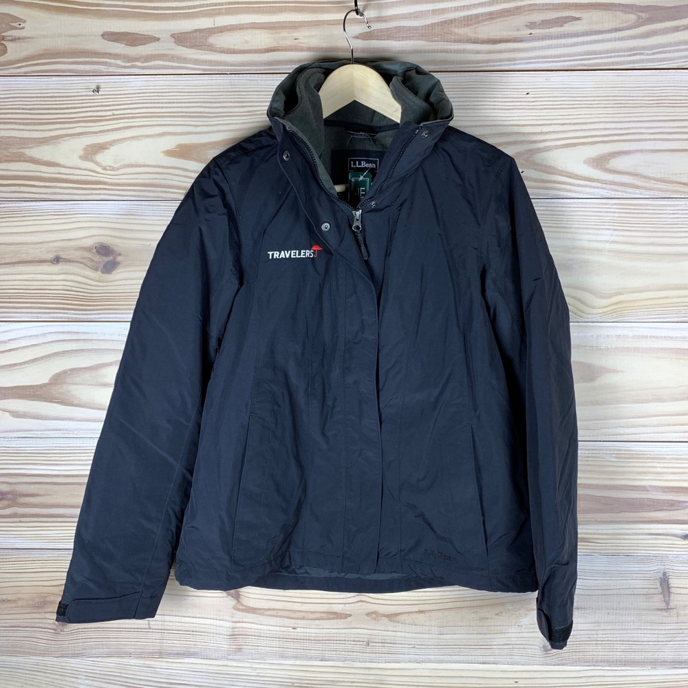 L.L.Bean Storm Chaser 3-in-1 Jacket Women Sm Fleece Lined Heavy Travelers Logo